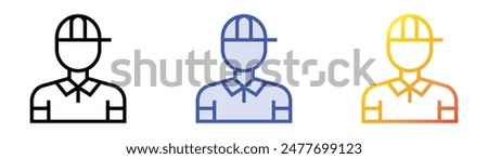 golf player icon. Linear, Blue Fill and Gradient Style Design Isolated On White Background