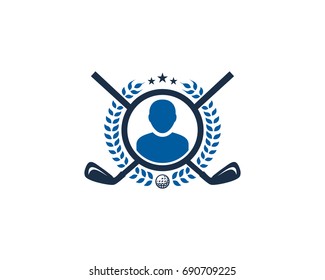 Golf Player Icon Logo Design Element