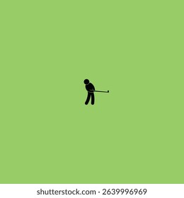 Golf player icon logo flat vector design
