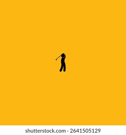 Golf player icon logo flat vector design