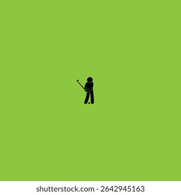 Golf player icon logo flat vector design