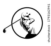 golf player icon logo illustration vector
