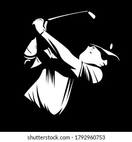 golf player icon logo illustration vector