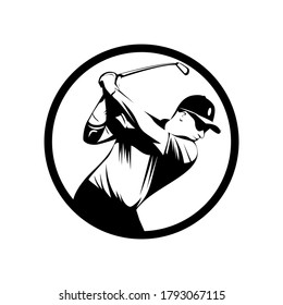 gráfico de iconos de jugador de golf