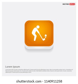 Golf Player Icon Orange Abstract Web Button - Free vector icon