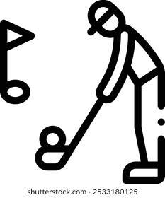 golf player icon. Thin Linear Style Design Isolated On White Background