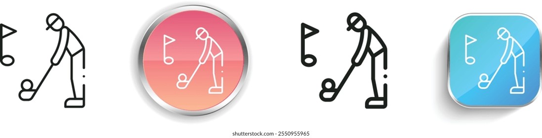 golf player icon. Thin Linear, Regular and Button Style Design Isolated On White Background