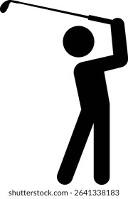   golf player icon. in trendy flat style isolated on white background. black design. Symbol for your web site design, logo, app, UI. Vector illustration 