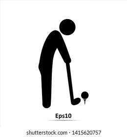 Golf player icon. Vector Illustration