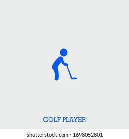 golf player icon. golf player vector on gray background