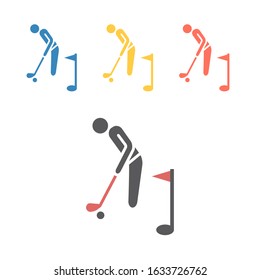 Golf player icon. Vector signs for web graphics