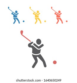 Golf player icon. Vector signs for web graphics