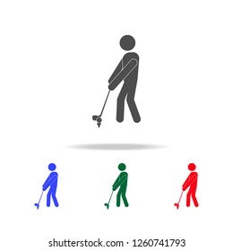 Golf player  icons. Elements of sport element in multi colored icons. Premium quality graphic design icon. Simple icon for websites, web design, mobile app, info graphics