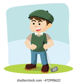 golf player illustration design colorful