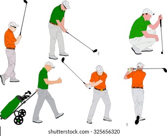 golf player illustration vector