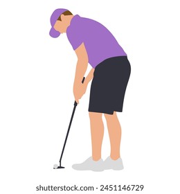 Golf player illustration. Vector image