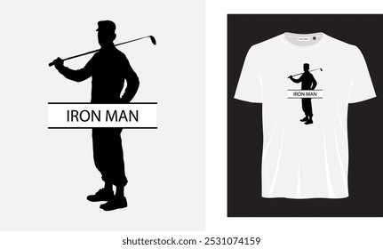 Golf player iron man T- shirt design