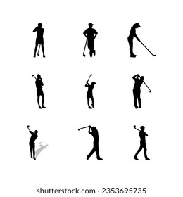 Golf Player Isolated Vector Silhouette