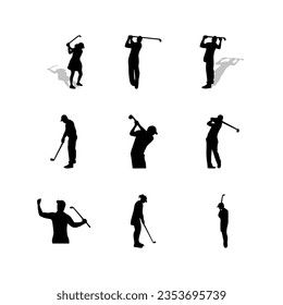 Golf Player Isolated Vector Silhouette