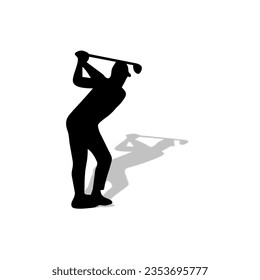 Golf Player Isolated Vector Silhouette