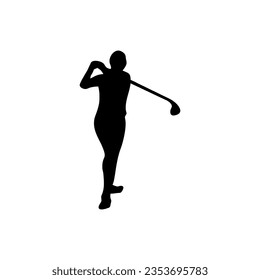 Golf Player Isolated Vector Silhouette