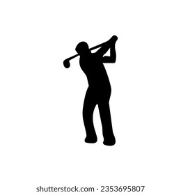 Golf Player Isolated Vector Silhouette