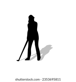 Golf Player Isolated Vector Silhouette