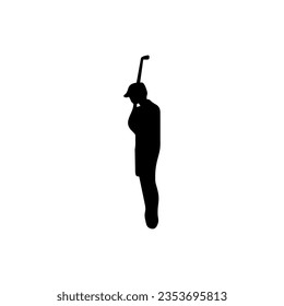 Golf Player Isolated Vector Silhouette