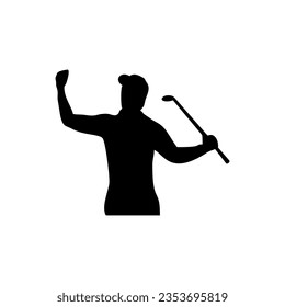 Golf Player Isolated Vector Silhouette