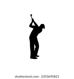 Golf Player Isolated Vector Silhouette