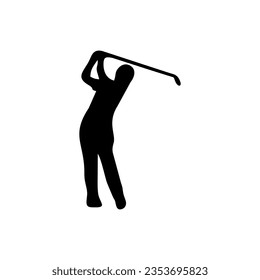 Golf Player Isolated Vector Silhouette