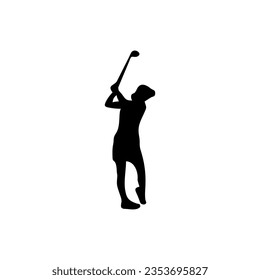 Golf Player Isolated Vector Silhouette