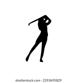 Golf Player Isolated Vector Silhouette