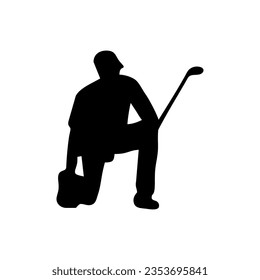 Golf Player Isolated Vector Silhouette