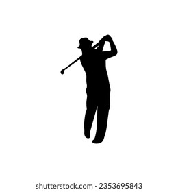 Golf Player Isolated Vector Silhouette