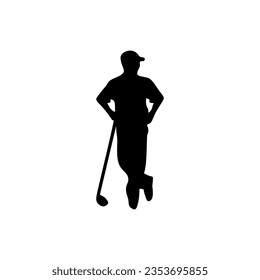 Golf Player Isolated Vector Silhouette