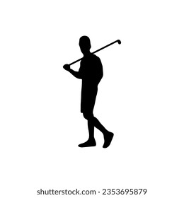 Golf Player Isolated Vector Silhouette