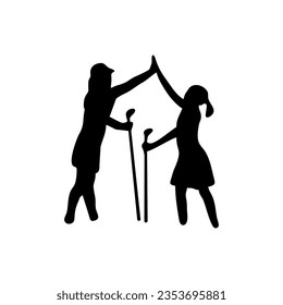 Silueta vectorial aislada del jugador de golf
