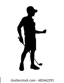 Golf player isolated vector silhouette