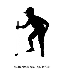 Golf Player Isolated Vector Silhouette Stock Vector (Royalty Free ...