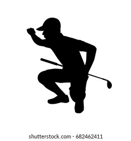 Golf player isolated vector silhouette