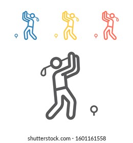 Golf player line icon. Vector signs for web graphics