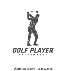 Golf Player logo design vector template, Vector label of golf, Logo of golf championship, illustration, Creative icon, design concept