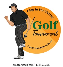 Golf Player logo design vector template, Vector label of golf, Logo of golf championship, illustration, Creative icon, design concept