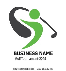 Golf player Logo design vector template Golf icon