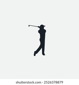 Golf player logo icon flat vector design