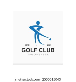 Golf player logo sport simple and modern creative design template