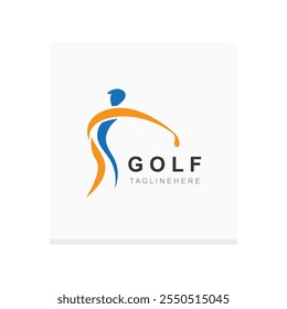 Golf player logo sport simple and modern creative design template