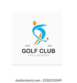 Golf player logo sport simple and modern creative design template