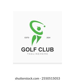 Golf player logo sport simple and modern creative design template